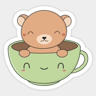 Kawaii Cute Brown Bear Sticker